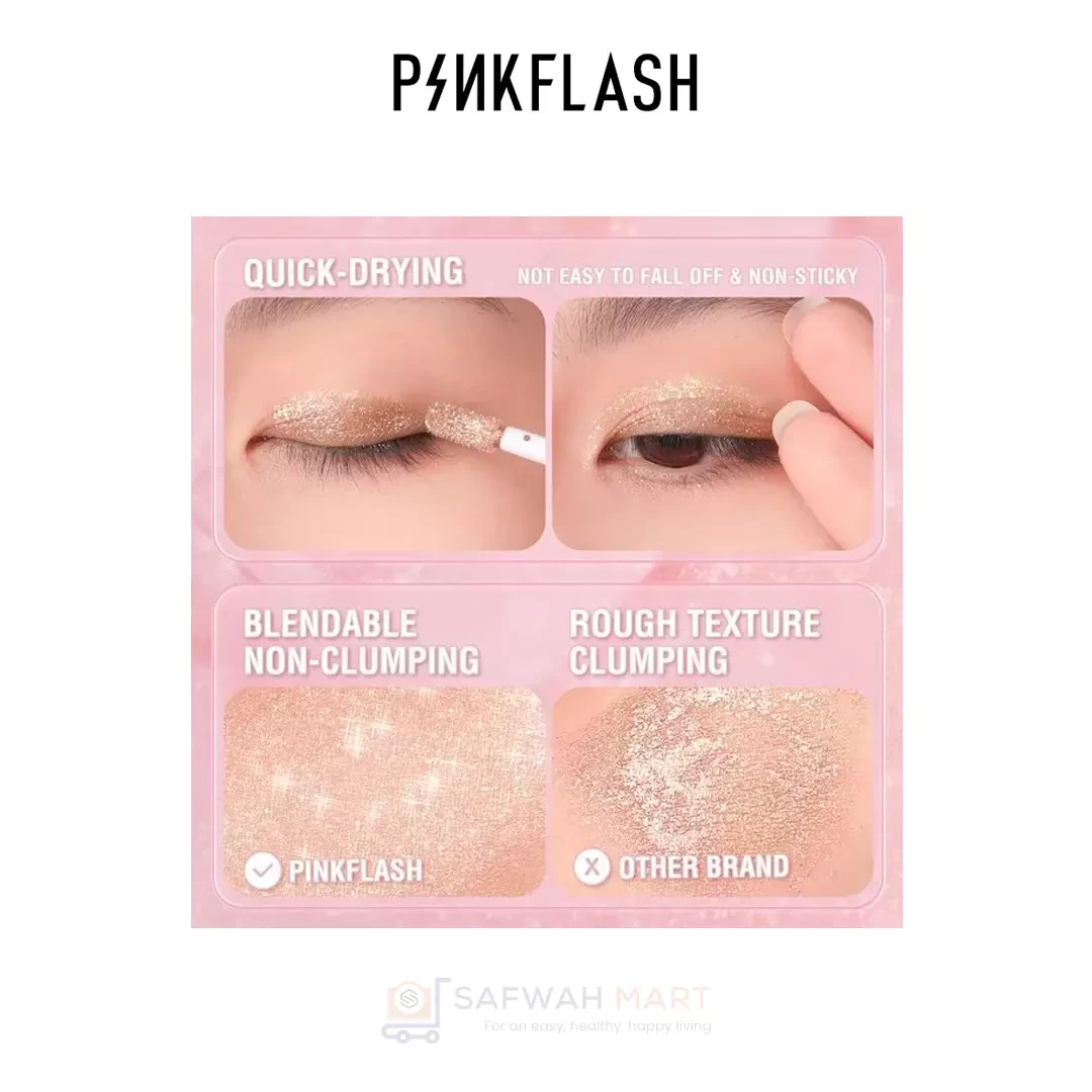 E18 – PINKFLASH All Glow Duo Liquid Ocular shadow-05(Starry Pearl)