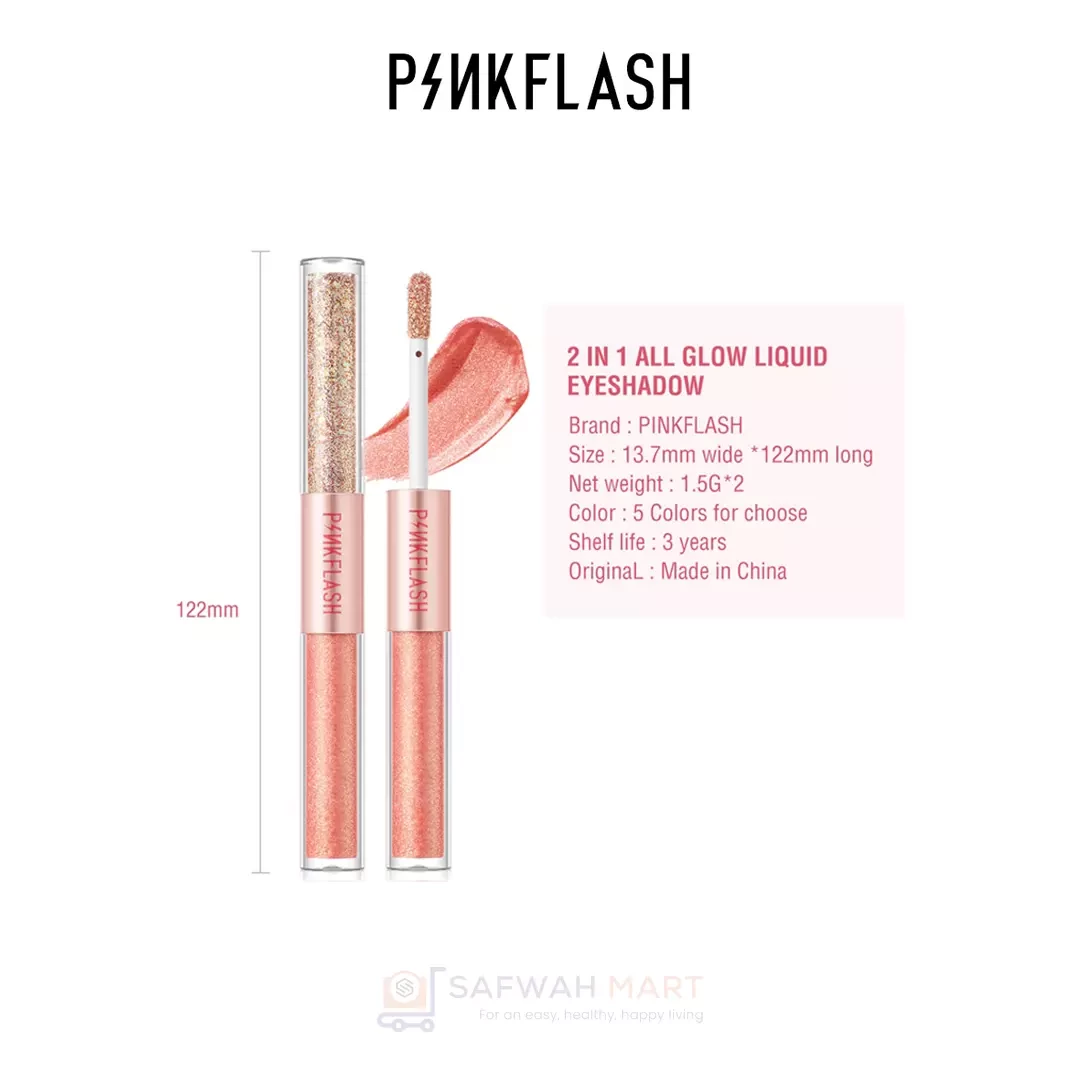 E18 – PINKFLASH All Glow Duo Liquid Ocular shadow -03 (Golden Diamond)