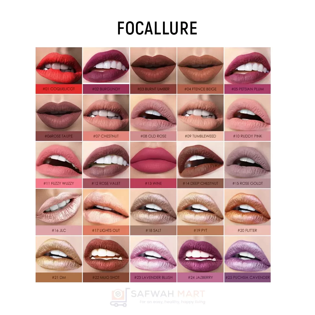 Focallure Waterproof Matte Liquid Lipstick -14(Deep Chestnut)