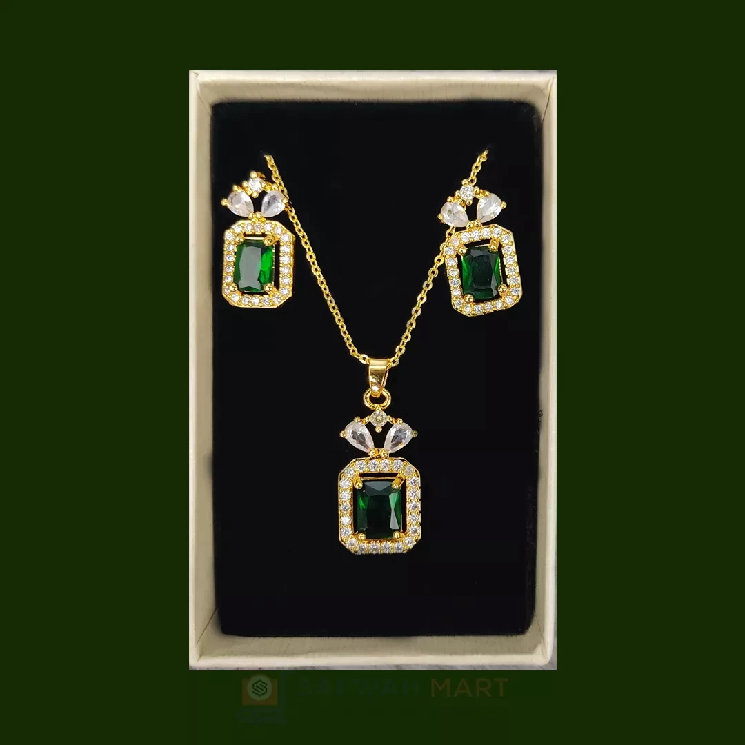 Necklace & Earring Set Emerald