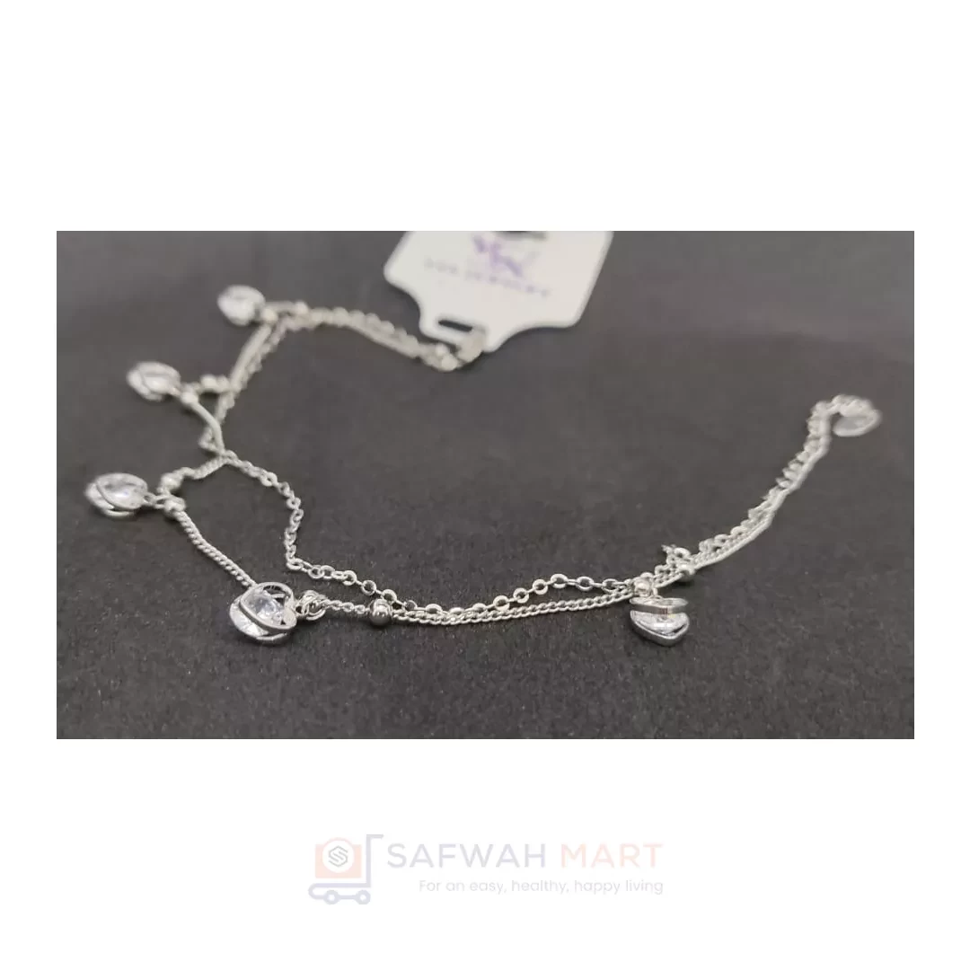 Anklet Payel Heart Shaped with Crystal