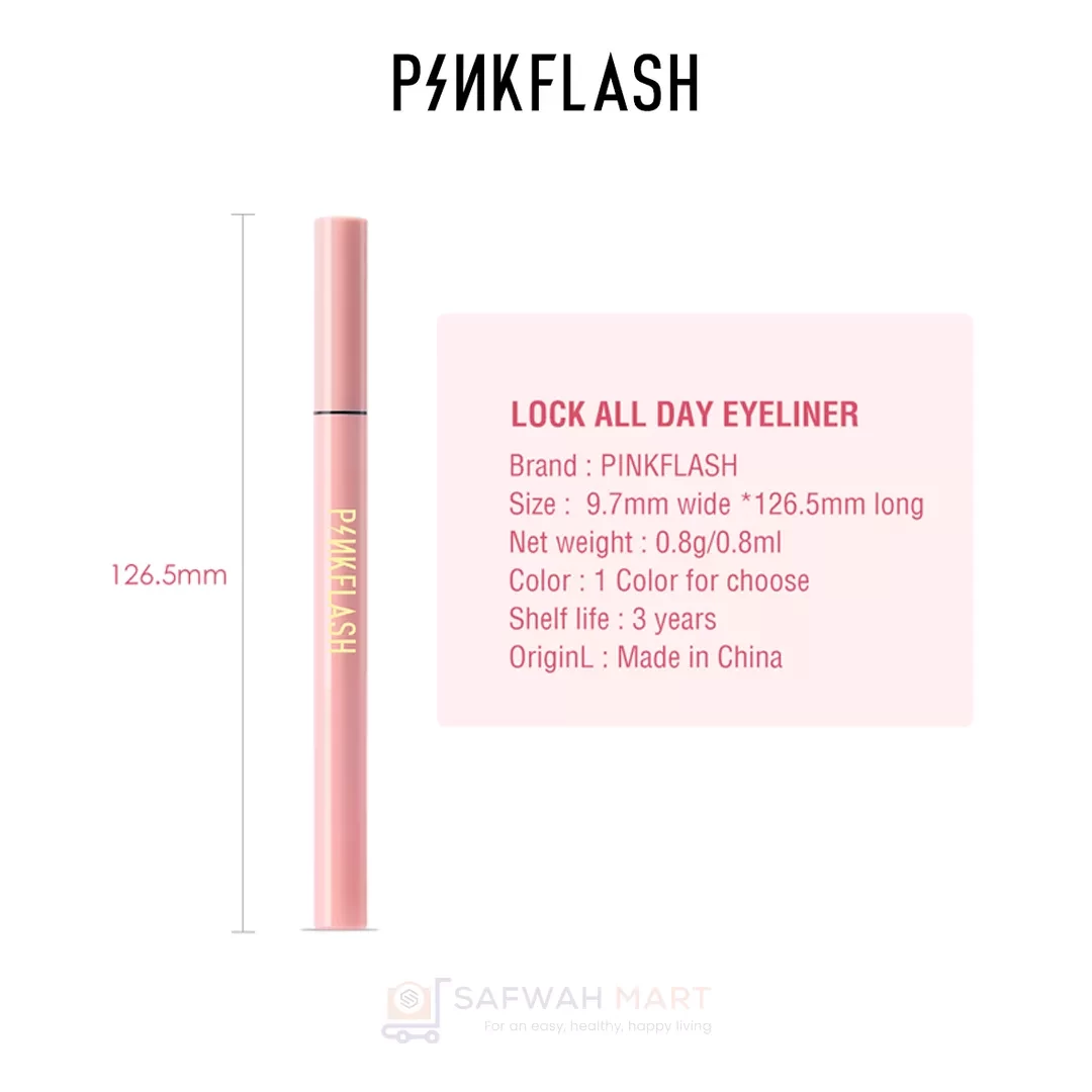 E01 – PINKFLASH Lock All Day Waterproof Eyeliner (Black)