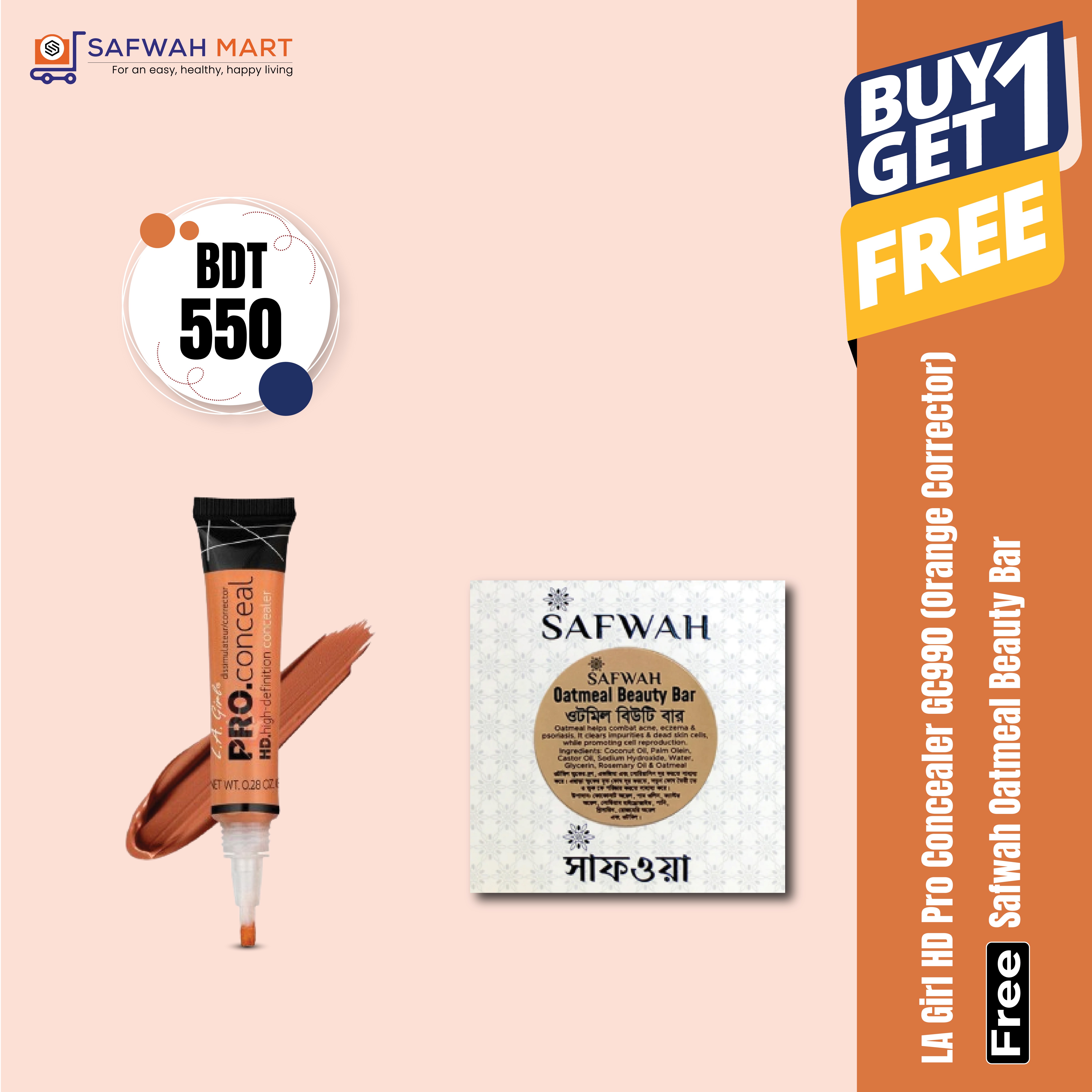 la-girl-hd-pro-concealer-gc990-orange-corrector-get-free-safwah-oatmeal-beauty-bar