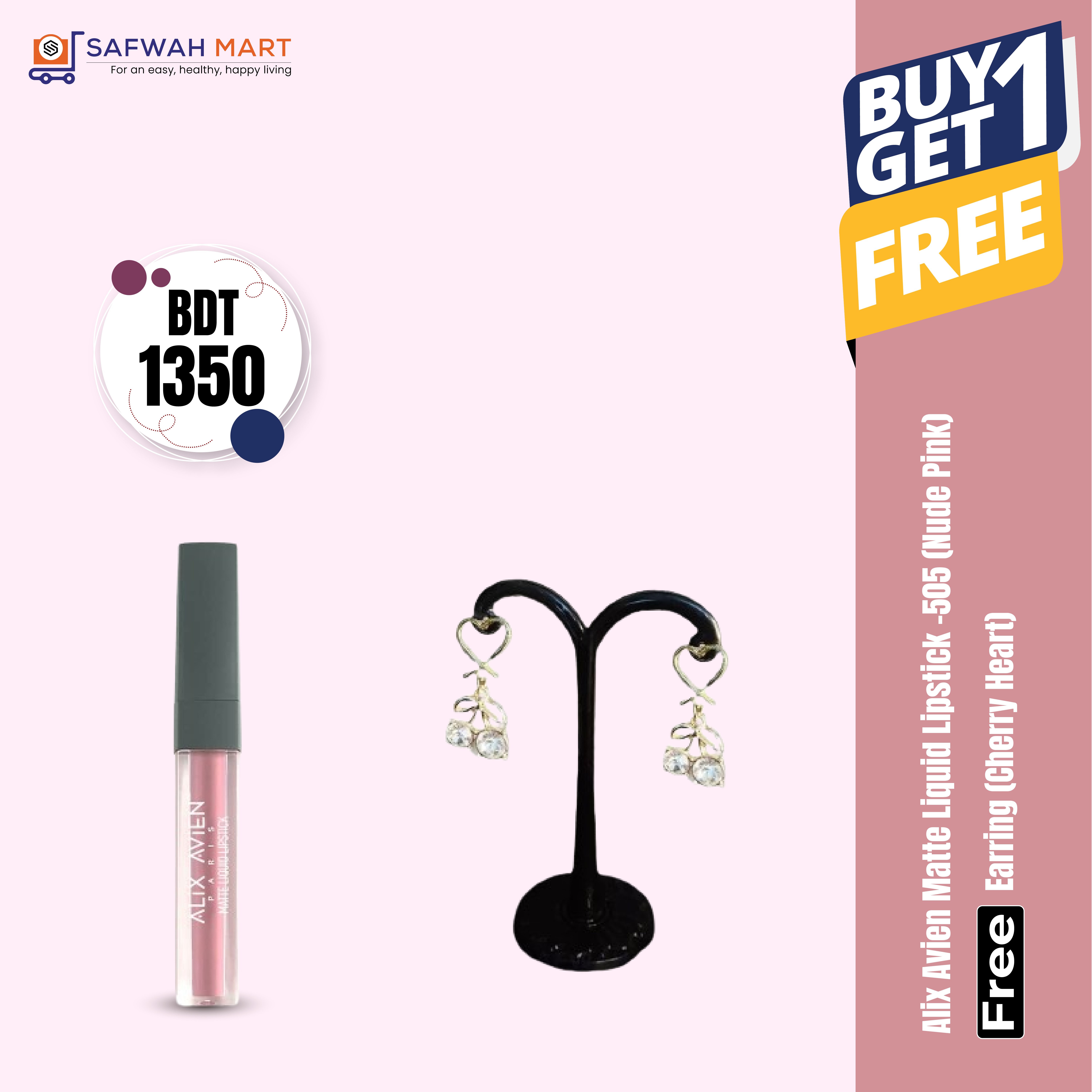 alix-avien-matte-liquid-lipstick505-nude-pink-get-free-earring-cherry-heart-