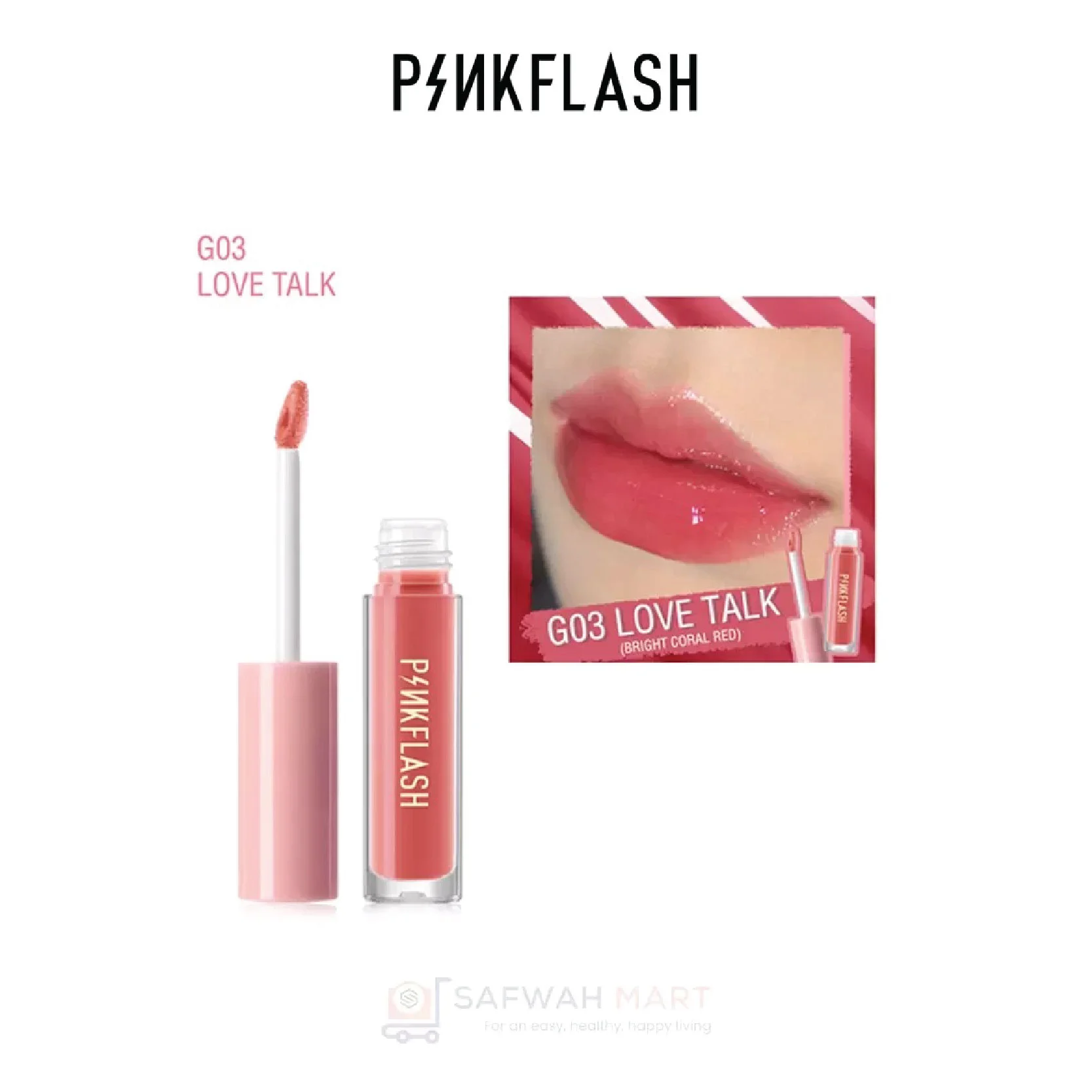 L02-Pink Flash Ever Glossy Moist Lipgloss-G03(Love Talk)