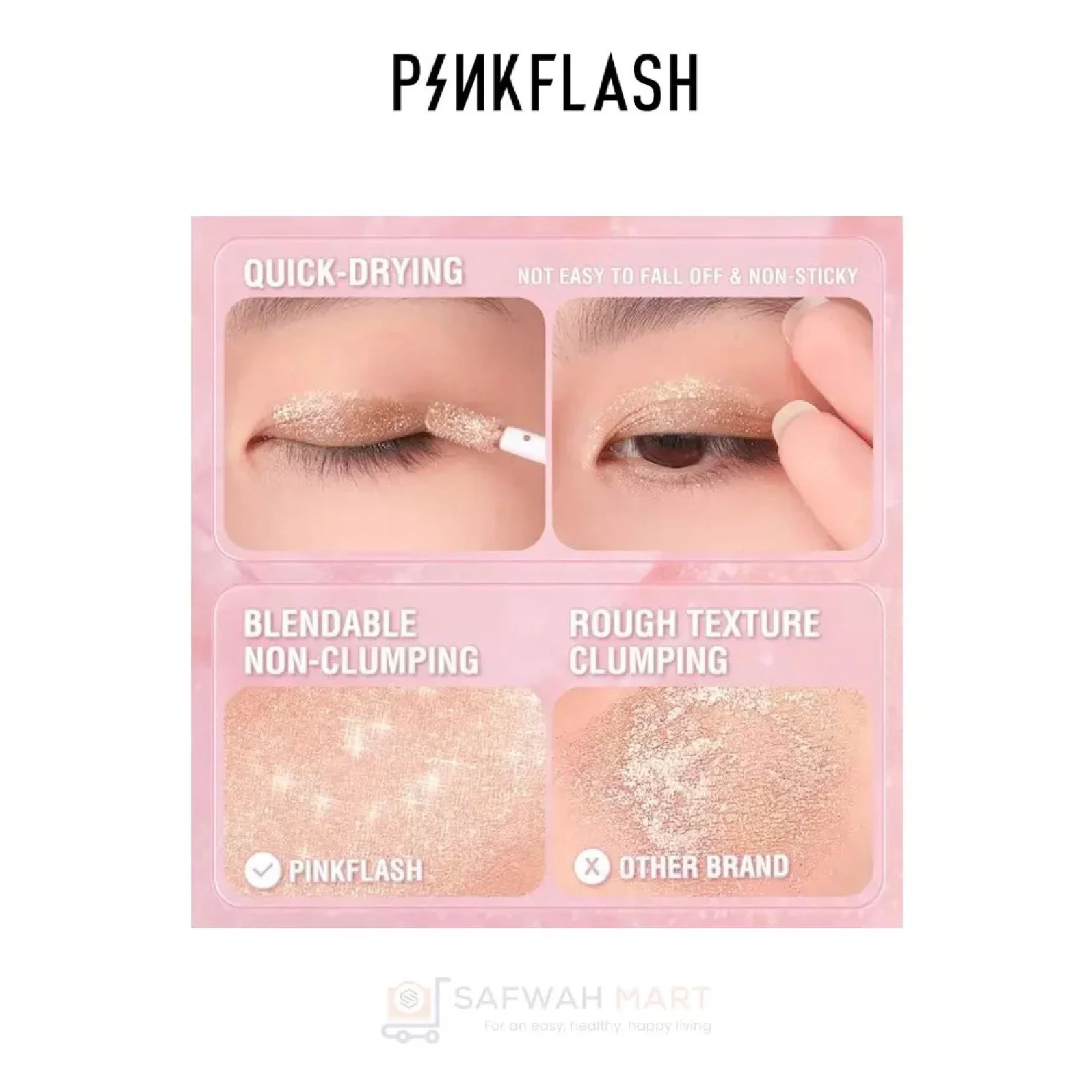 E18 – Pink Flash All Glow Duo Liquid Eyeshadow -03(Golden Diamond)