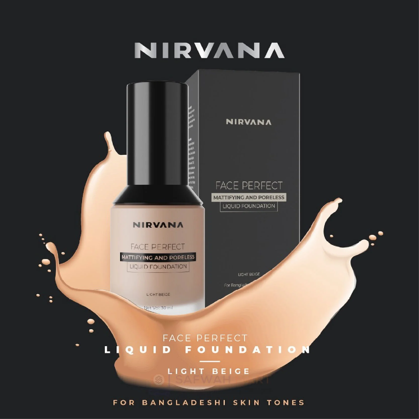 Nirvana Color Face Perfect Liquid Foundation – Light Beige