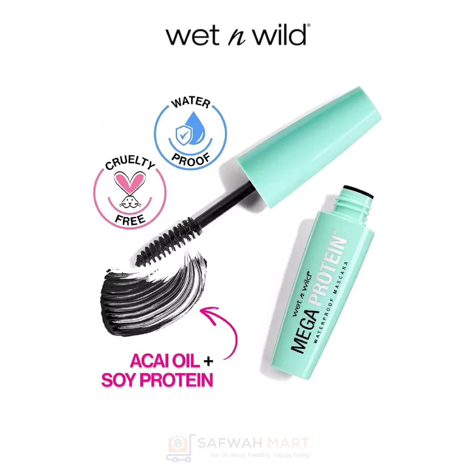 Mega Protein Waterproof Mascara (Very Black)