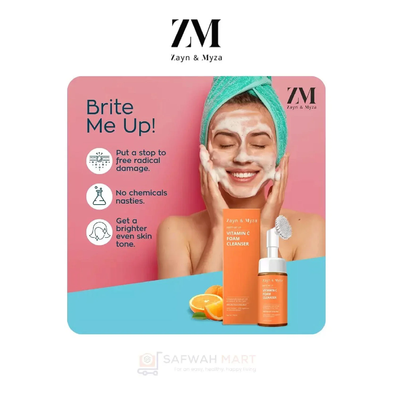 Zayn & Myza Vitamin C Foaming Facewash