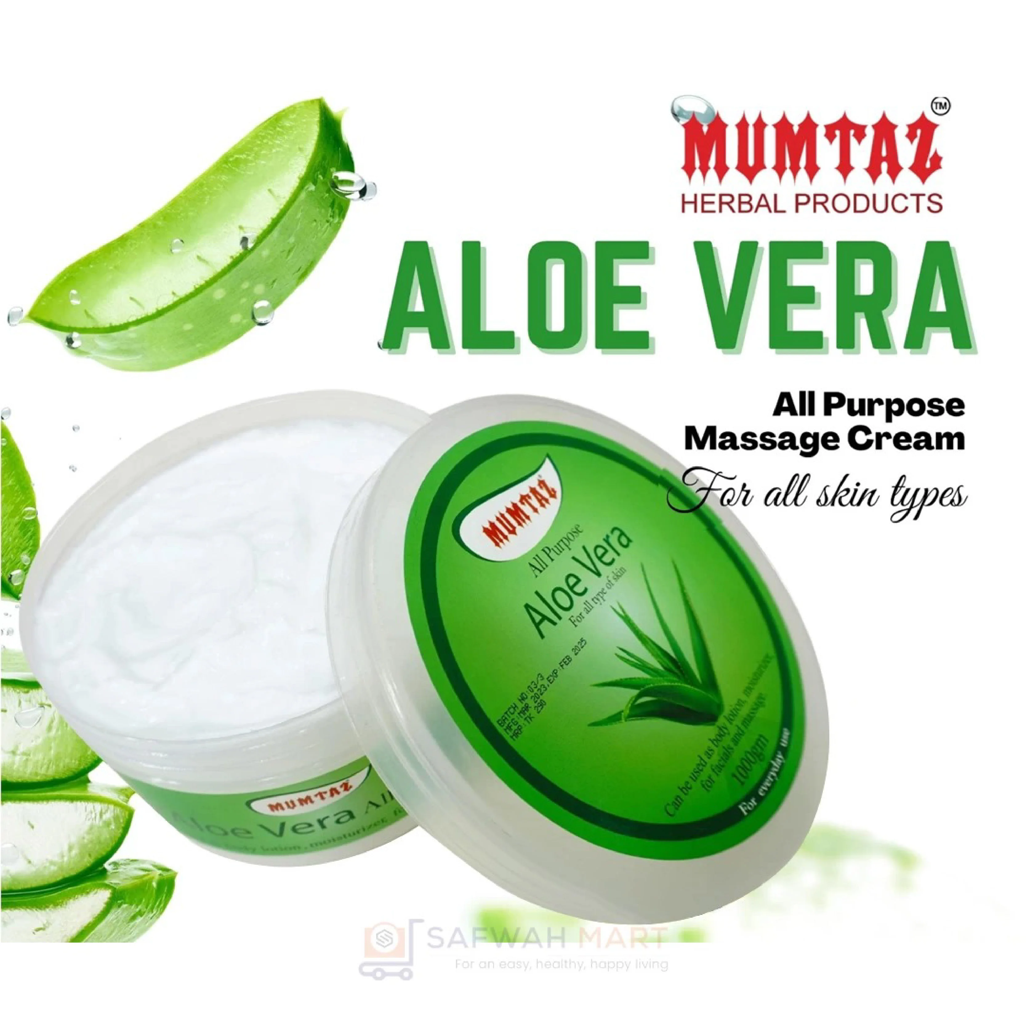 Mumtaz All Purpose Cream (Aloevera)(1000gm)