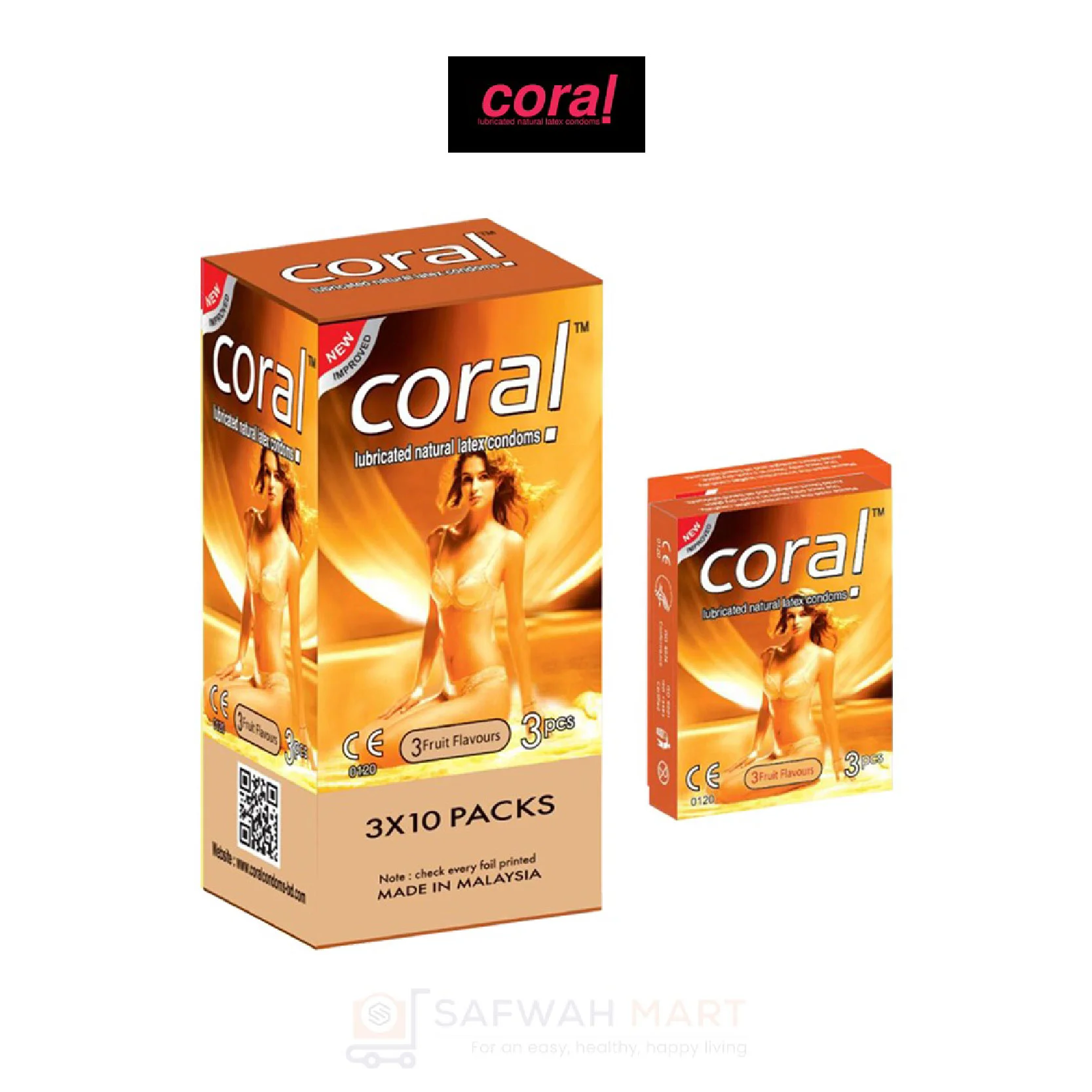 Coral Condom 3-Fruit Flavours (Girls) single pkt