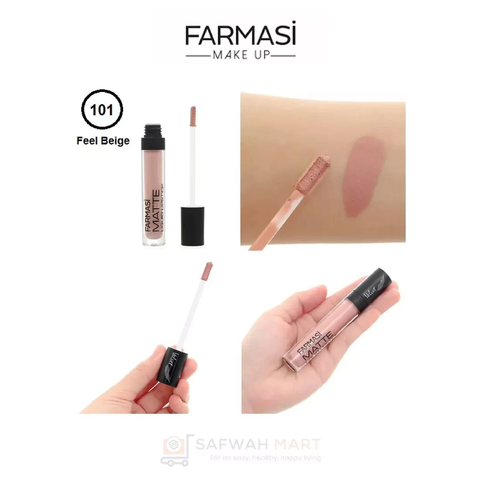 Farmasi Velvet Matte Liquid Lipstick 101 Feel Beige