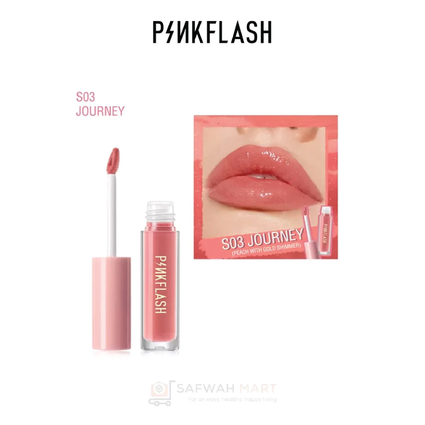 L02-Pink Flash Ever Glossy Moist Lipgloss-S03(Journey)