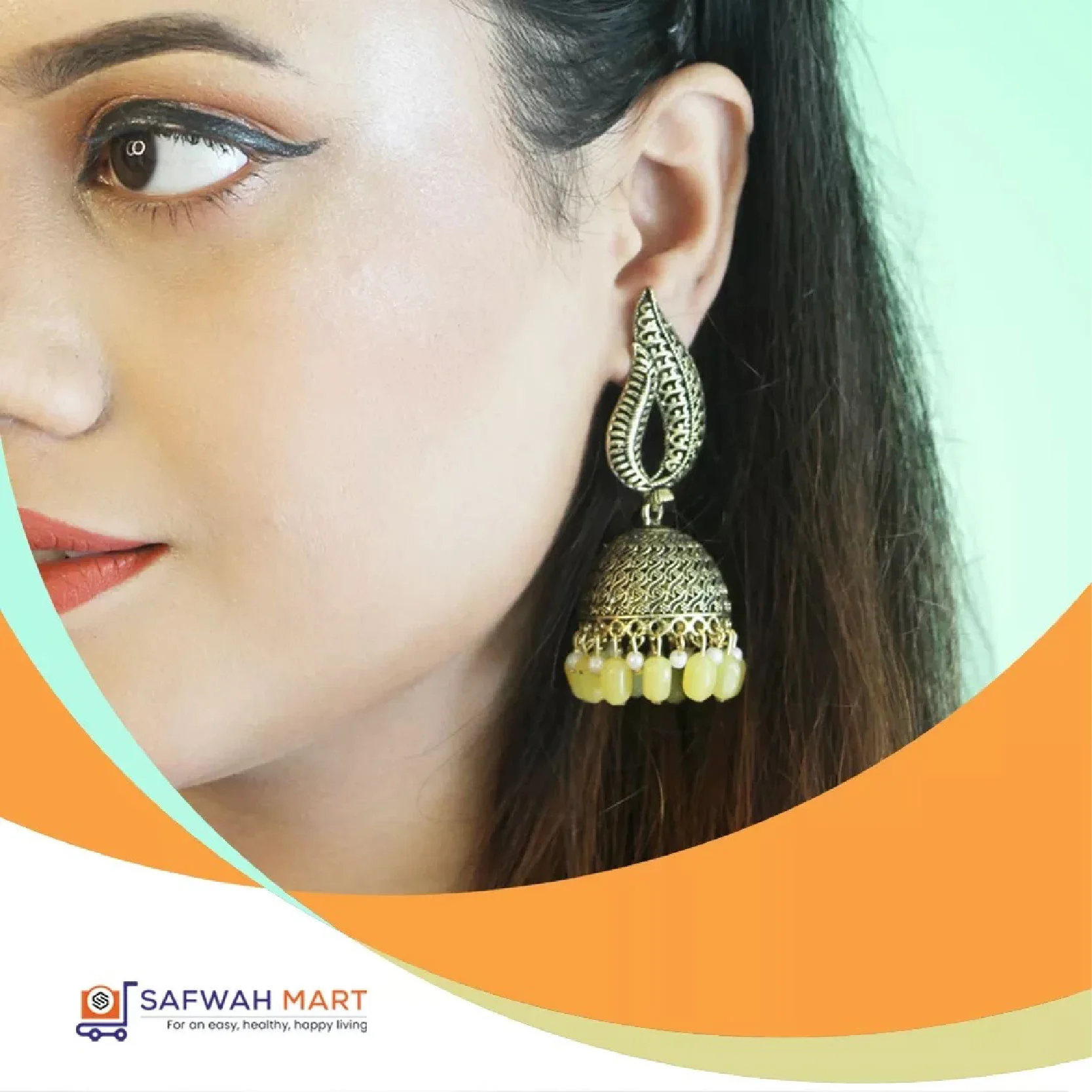 Earring ( Kolki Yellow)