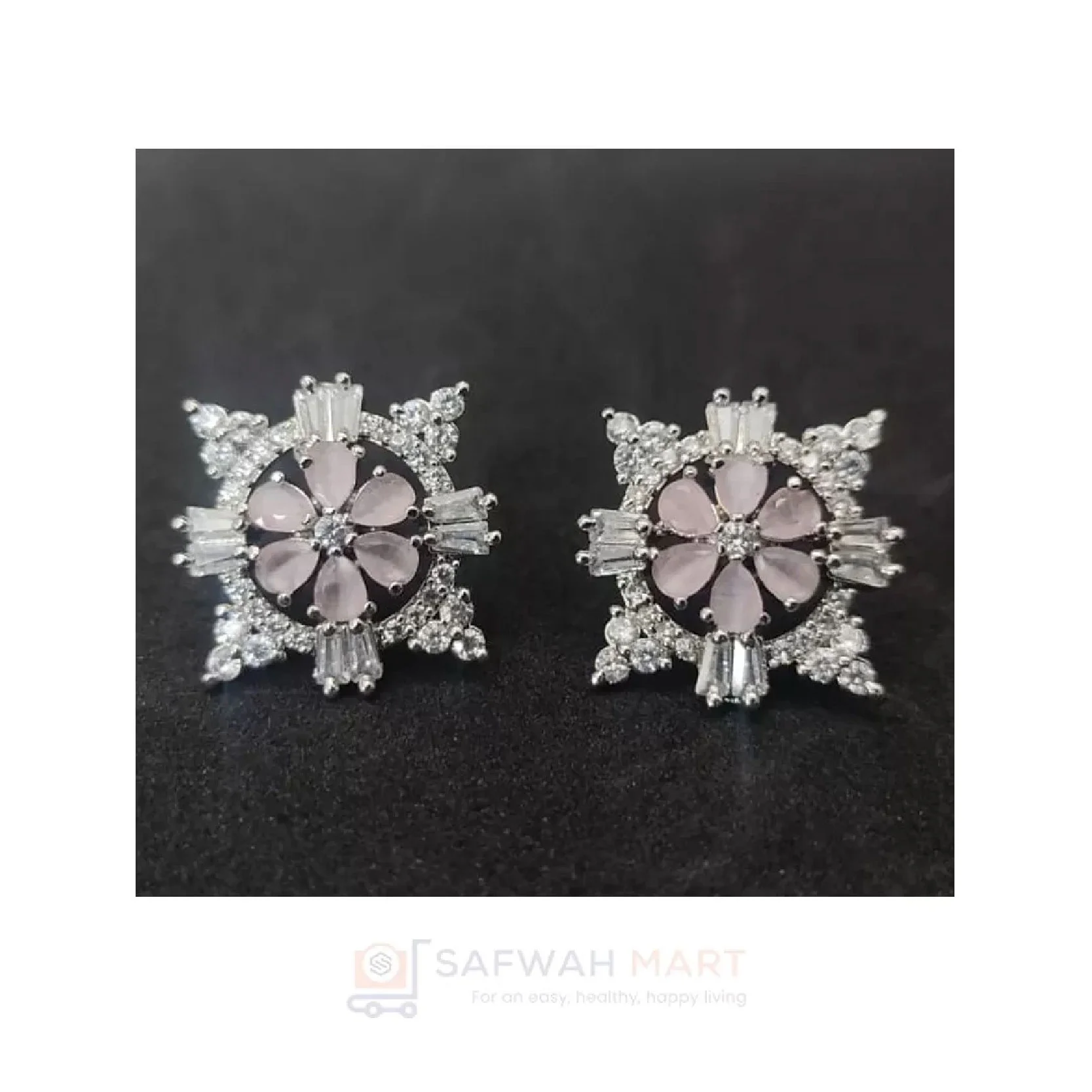 Ear Top Snowflakes (White Pink)