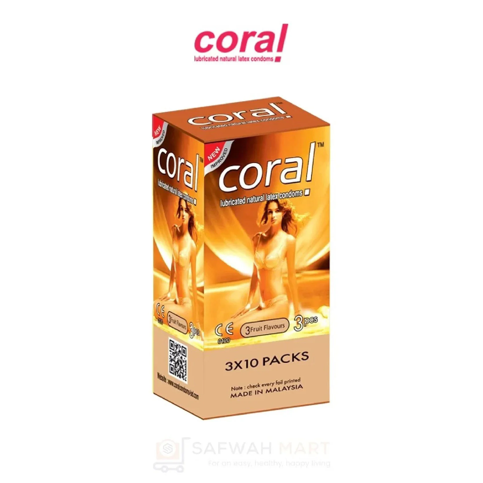 Coral Condom 3-Fruit Flavours (Girls) box