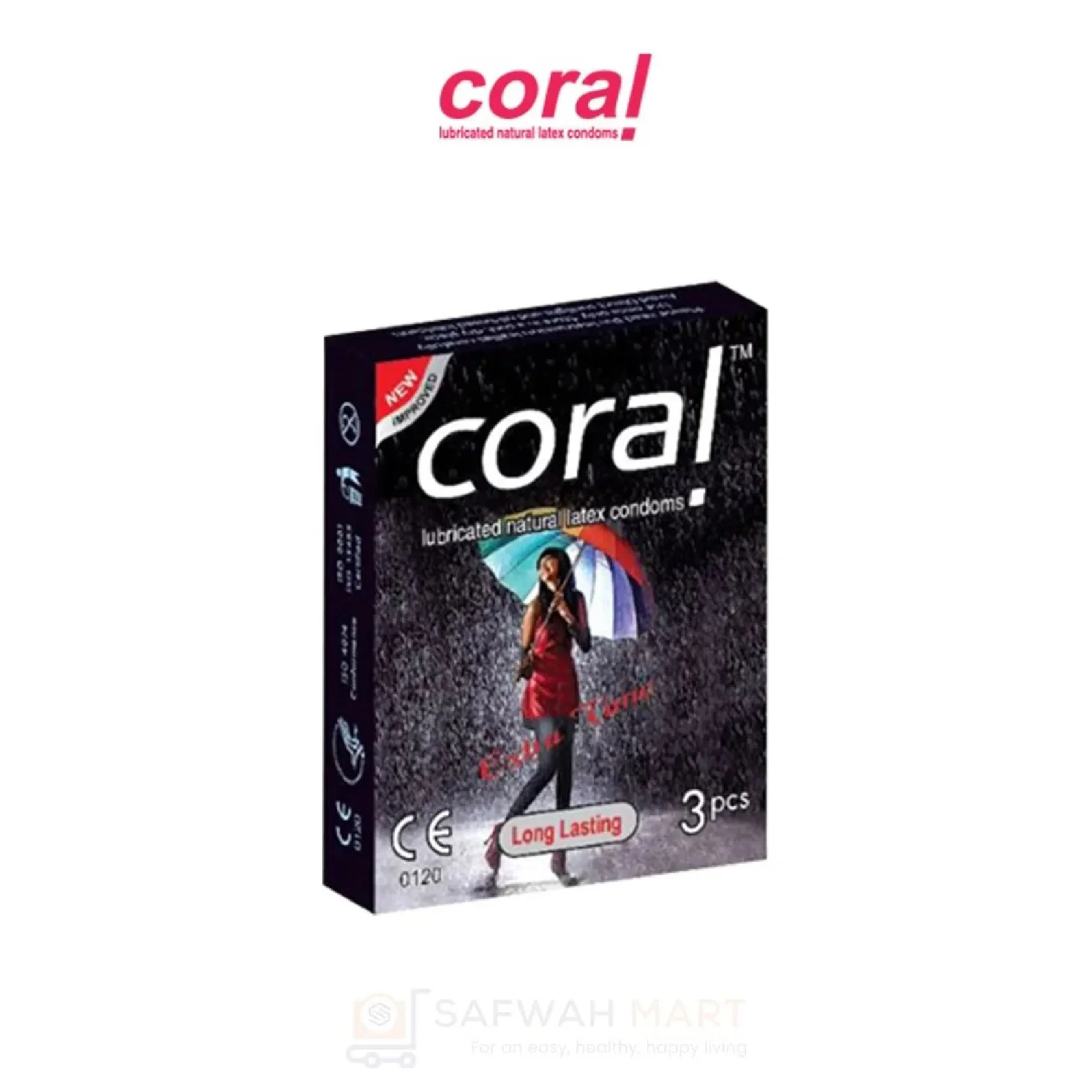 Coral Condom Long Lasting Extra Time(Black)single pkt